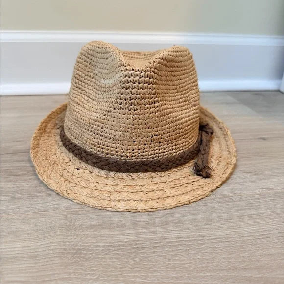 Scala Pronto Raffia Straw Fedora Hat with Braided Band - Picture 3 of 9